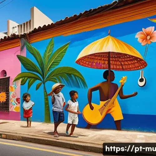 Home 31 벽화여행의 문화유산 보호 - A vibrant urban mural in a bustling Brazilian neighborhood, featuring diverse local community member...